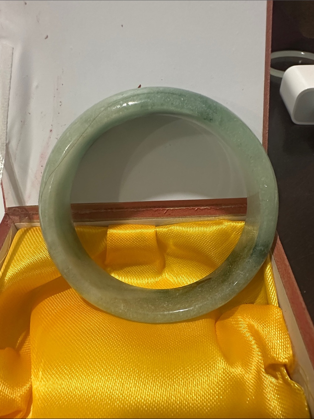 Jade Green Decorative Bangle Bracelet - Unbranded